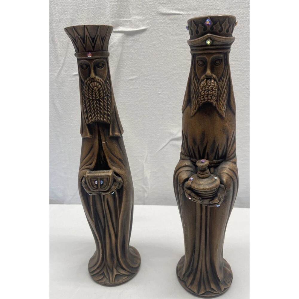 Mid Century Three Kings Wise Men Ceramic Figurines Christmas Nativity 1977